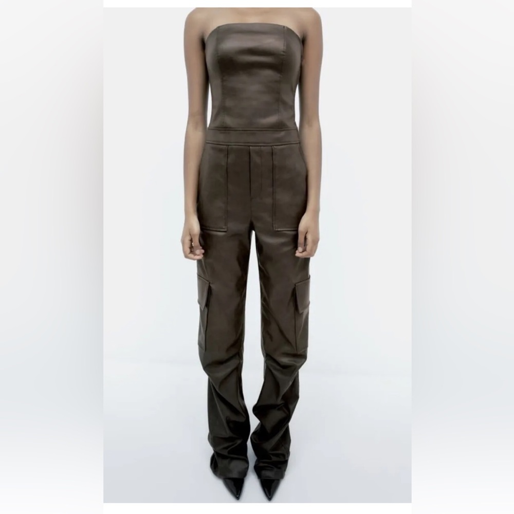 Faux leather jumpsuit